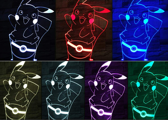 동물성 3D 환영 LED 밤 빛 다채로운 아크릴 물자 현대 디자인