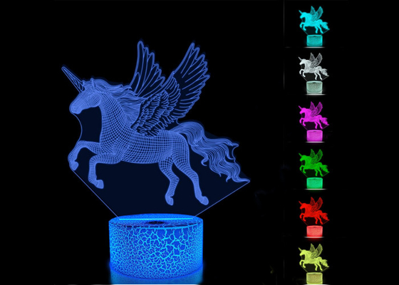 원격 제어 3개는 아이 환영을 위해 변화하는 3D LED 빛 램프 7 색깔을 모방합니다
