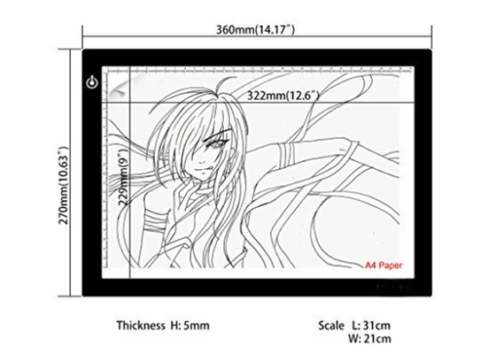A3 17.72 인치는 Lightbox 추적 널 가벼운 상자 조정가능한 조명을 지도했습니다