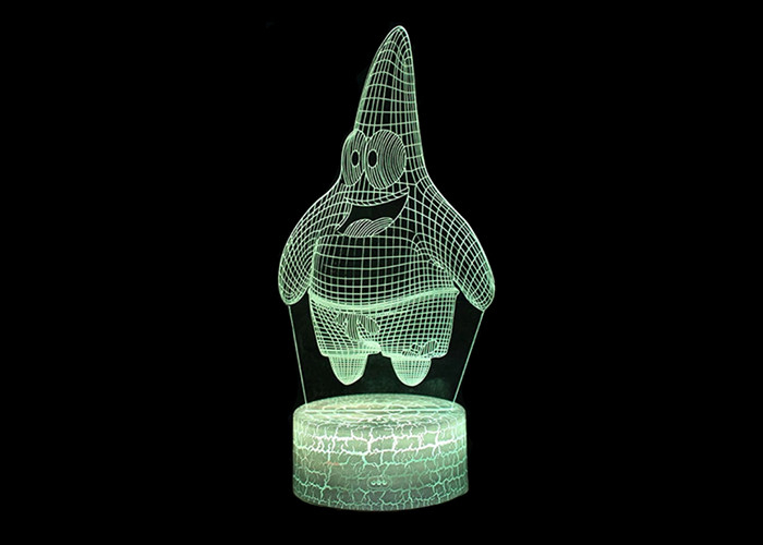 3D 아크릴 LED 밤 빛 3d 환영 Usb 데이터 케이블 구조에 의하여 지도된 빛을 주문을 받아서 만드십시오
