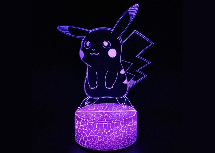 3D LED 환영 램프 7 색깔 변화 접촉 AA 건전지에 의하여 백색 균열 기초 힘